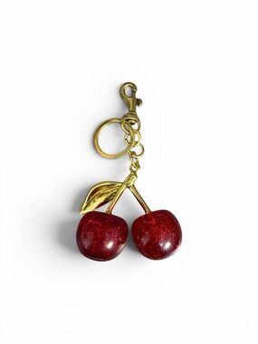 BUY NOW: Red Sparkle Cherries Bag Charm Keychain (A807)